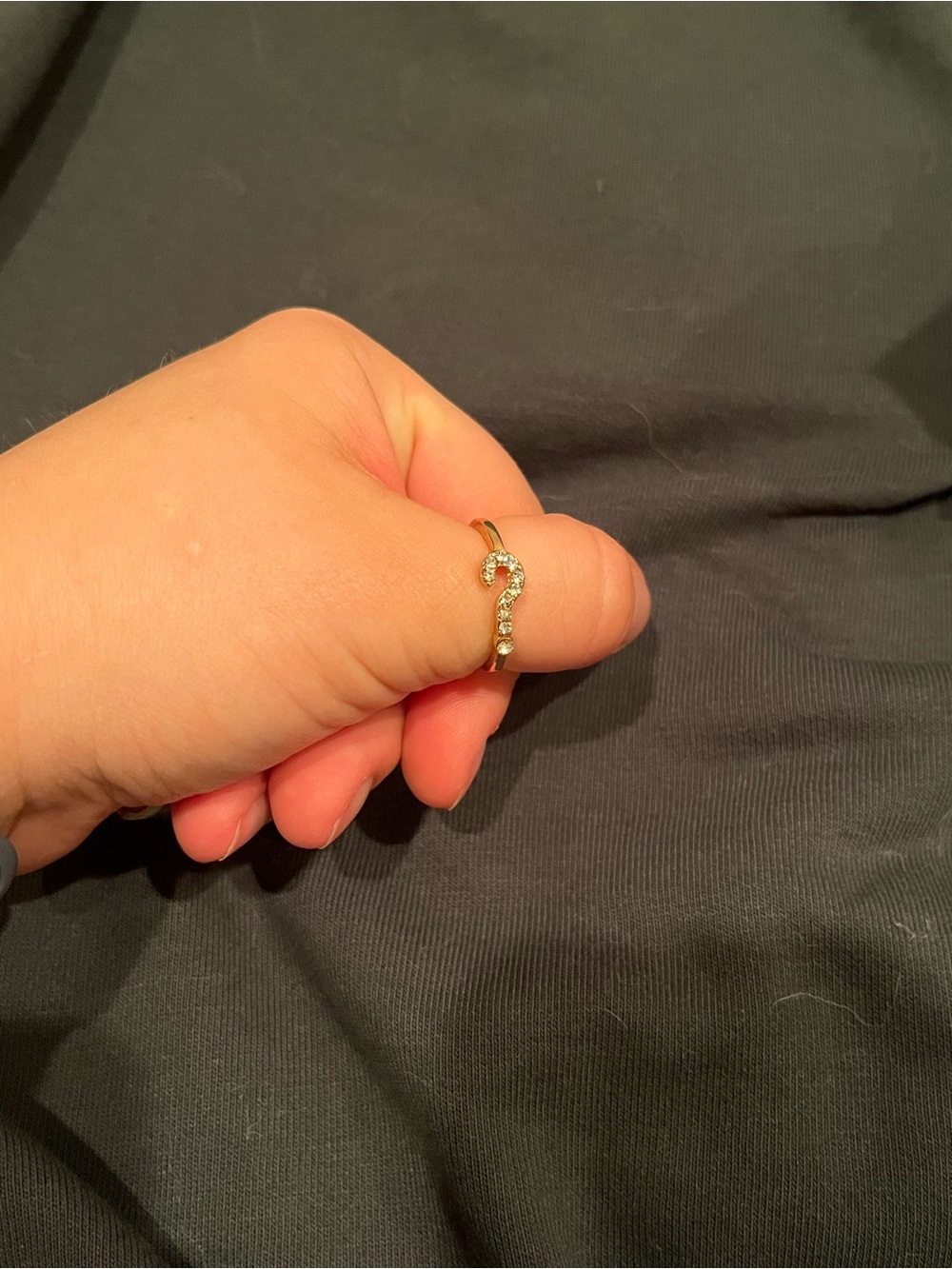 Gold-tone Curved CZ Accent Ring - Women's Fashion Jewelry